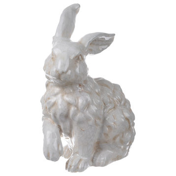 Sitting Ceramic Rabbit Statue 9.5"x6.5"x13"