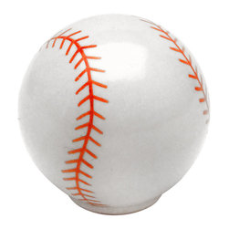 Cosmas - Cosmas Athleticz Collection 67121 Baseball Round Cabinet Knob, 1-1/4" - Cabinet And Drawer Knobs