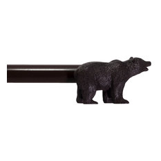 3/4” Farmhouse Bear Adjustable Window Treatment Single Curtain Rod, Bronze, 48"-