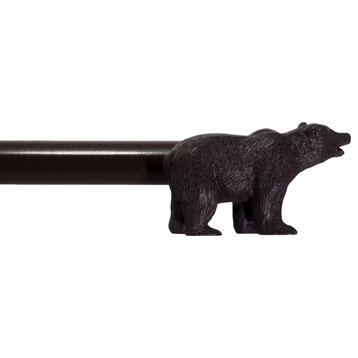 3/4” Farmhouse Bear Adjustable Window Treatment Single Curtain Rod, Bronze, 48"-