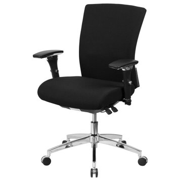Roseto FFIF81921 27"W Fabric Executive Swivel Chair - Black