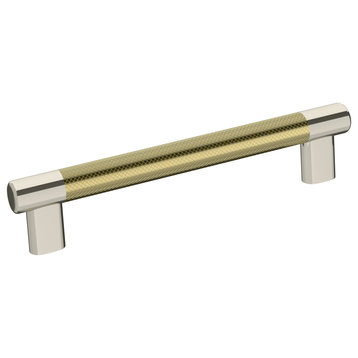 Amerock Esquire Cabinet Pull, Polished Nickel/Golden Champagne, 6-5/16" Center-t