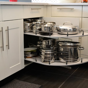 Grimslov (IKEA) white and grey kitchens