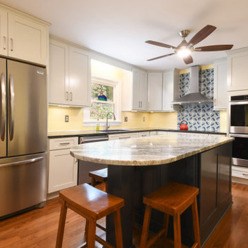 White and Blue Kitchen Design Richmond, VA