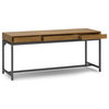 Banting Solid Hardwood Mid Century Wide Desk, Medium Saddle Brown