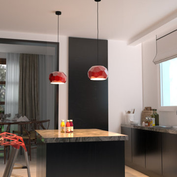 Naaya Crystal Facet Ball - Red Pendant