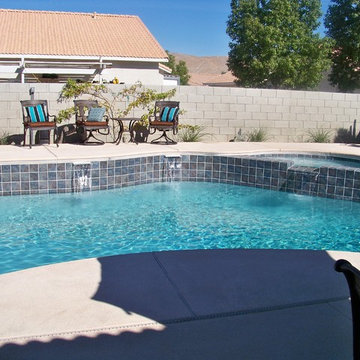 New Cathedral City Pool/Spa with Water Features & Fiber Optic Lighting