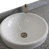 61" Single Sink Vanity, Dark Gray Finish And Gray Granite And Round Sink