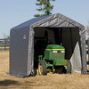 10'x10'x8' Peak Style Storage Shed, 1-3/8" Frame, Gray Cover