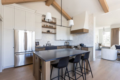 Example of a transitional kitchen design in Vancouver