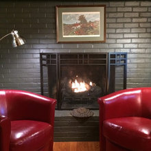 gray fireplace