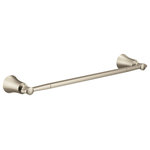 Moen - Moen Flara 24" Towel Bar Brushed Nickel, YB0324BN - The Flara bathroom suite beautifully blends timeless classics with contemporary flair. The faucets bold details, clean lines and expressive, gestural flared surfaces combine with slim proportions and a tall, elegant stature for a striking appearance. The Flara bathroom suite includes single-handle and two-handle faucet options, matching tub/shower fixtures, a tub-filler faucet, and a broad selection of matching accessories that provides a cohesive look throughout the bath.