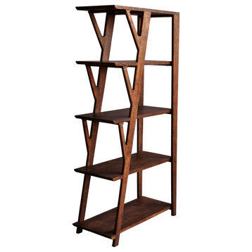 Coast To Coast Transitional Etagere With Knoll Brown Vinegar Finish 53448