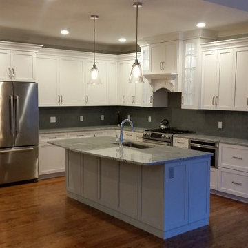 Omega Plainfield White Shaker & Dove Grey Island Dream Kitchen - Walpole