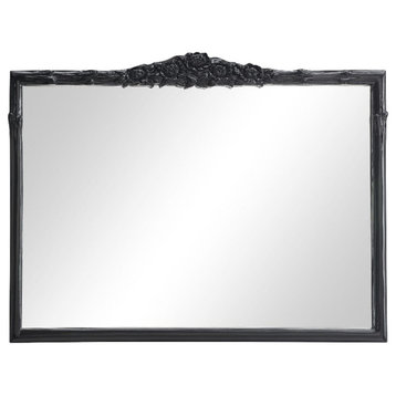 Coaster Sylvie Glass French Provincial Rectangular Mantle Mirror Black