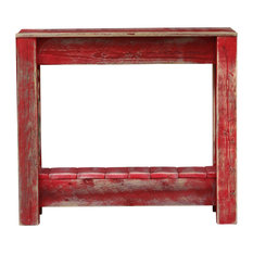 Rustic Accent Table, Red