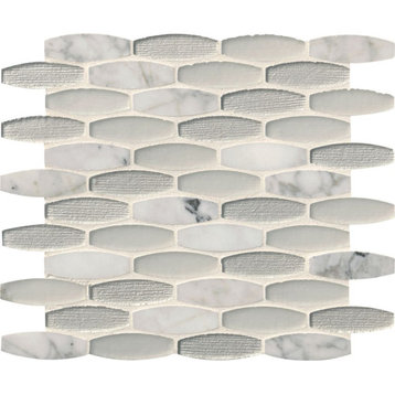 Urban Loft Interlocking Pattern 4mm Glass Wall Tile, 12 Sheets
