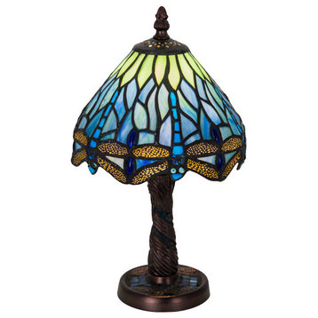 Meyda Tiffany 26617 Hanginghead Dragonfly 1 Light Stained Glass / - Tiffany