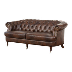 Montego Leather Sofa, Brown