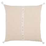 Jaipur Living - Jaipur Living Joya Tribal Blush/ Ivory Throw Pillow, Polyester Fill - Sophisticated simplicity defines the texturally inspiring Taiga collection. Crafted of soft linen, the Joya pillow boasts an elegant blush and ivory colorway. A center band of tribal embroidery and corner tassel details lend global charm to this plush accent.