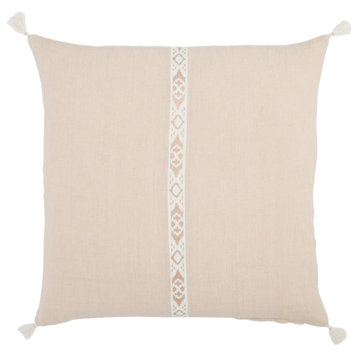 Jaipur Living Joya Tribal Blush/ Ivory Throw Pillow, Polyester Fill
