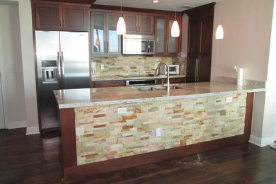 Example of a small kitchen design in Miami