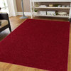 Color World Collection Way Solid Color Area Rug Burgundy - 72" x 144" Half Round