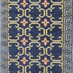 Bashian - Bashian Sparta Area Rug, Navy, 2.6'x8' - Enter a serene world, where harmonious colors and light and airly designs meet to form artistry at your feet. Graceful striations of colors, along with triple shearing to show gentle signs of wear, these pieces are reminiscent of bygone treasures.