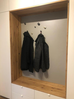 Garderobe mit Bank - Rahmen aus Holz