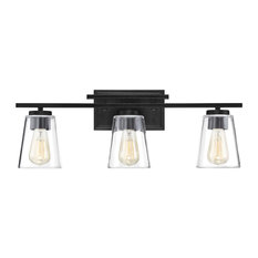 Vanity Fixture, Matte Black, 3-Light