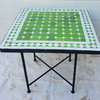 24" Square Mosaic Table, Lime Green And White