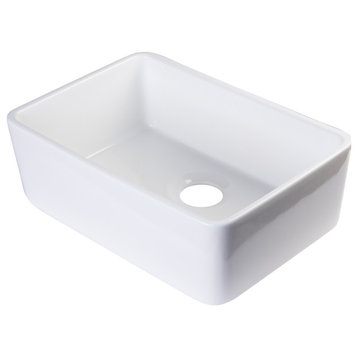 Biscuit 23" Fireclay Single Bowl Farmhouse Kitchen Sink, White