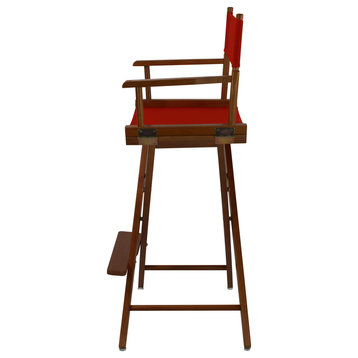 Wide 30" Director's Chair With Mission Oak Frame, Red Cover