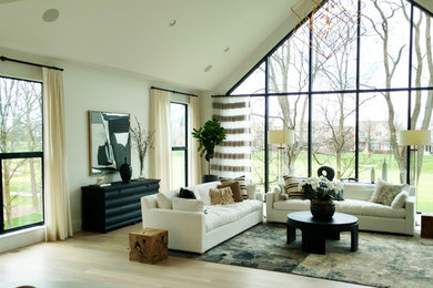 Example of a trendy living room design in Indianapolis