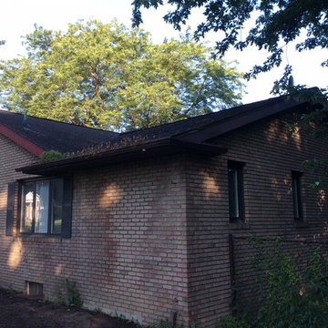 Before Landmark Pro Burnt Sienna and new 6 Inch Royal Brown Gutters