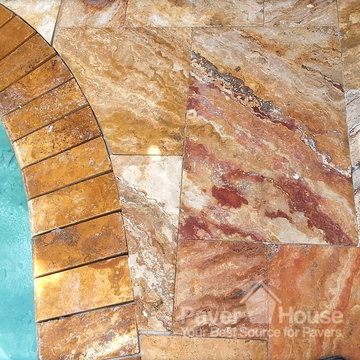 POOL REMODEL WITH TRAVERTINE PAVERS