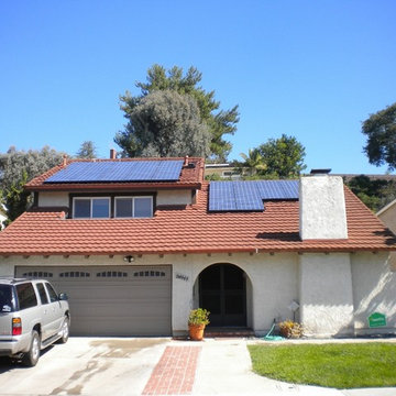 Solar integration with stone coated metal tile