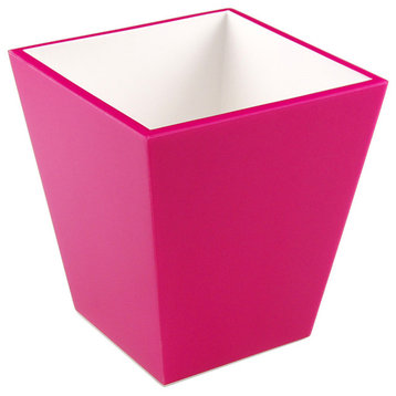Hot Pink Lacquer Waste Basket