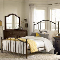 American Drew 901-398R Ashby Park Metal Tapered Bed Complete 6/6-Dark Copper - Beds