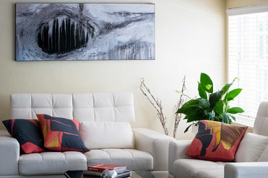 Living room - contemporary living room idea in Miami