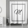 Classic White Monogrammed Shower Curtain, M