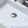 Modern Square L-006 Ceramic Bathroom Vessel Sink, 21", Brushed Nickel Drain