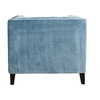 Pasargad Victoria Collection Velvet Armchair, Blue Gray