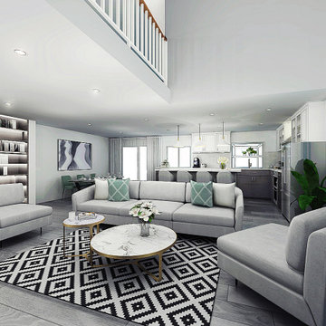 3 Design Styles and layout for the Kitchen, Living & Dining Area in Fremont