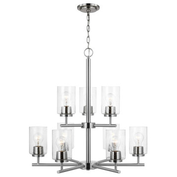 Oslo 9-Light Contemporary Chandelier in Brushed Nickel