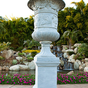 Majestic Tuscan Urn on Framed Pedestal