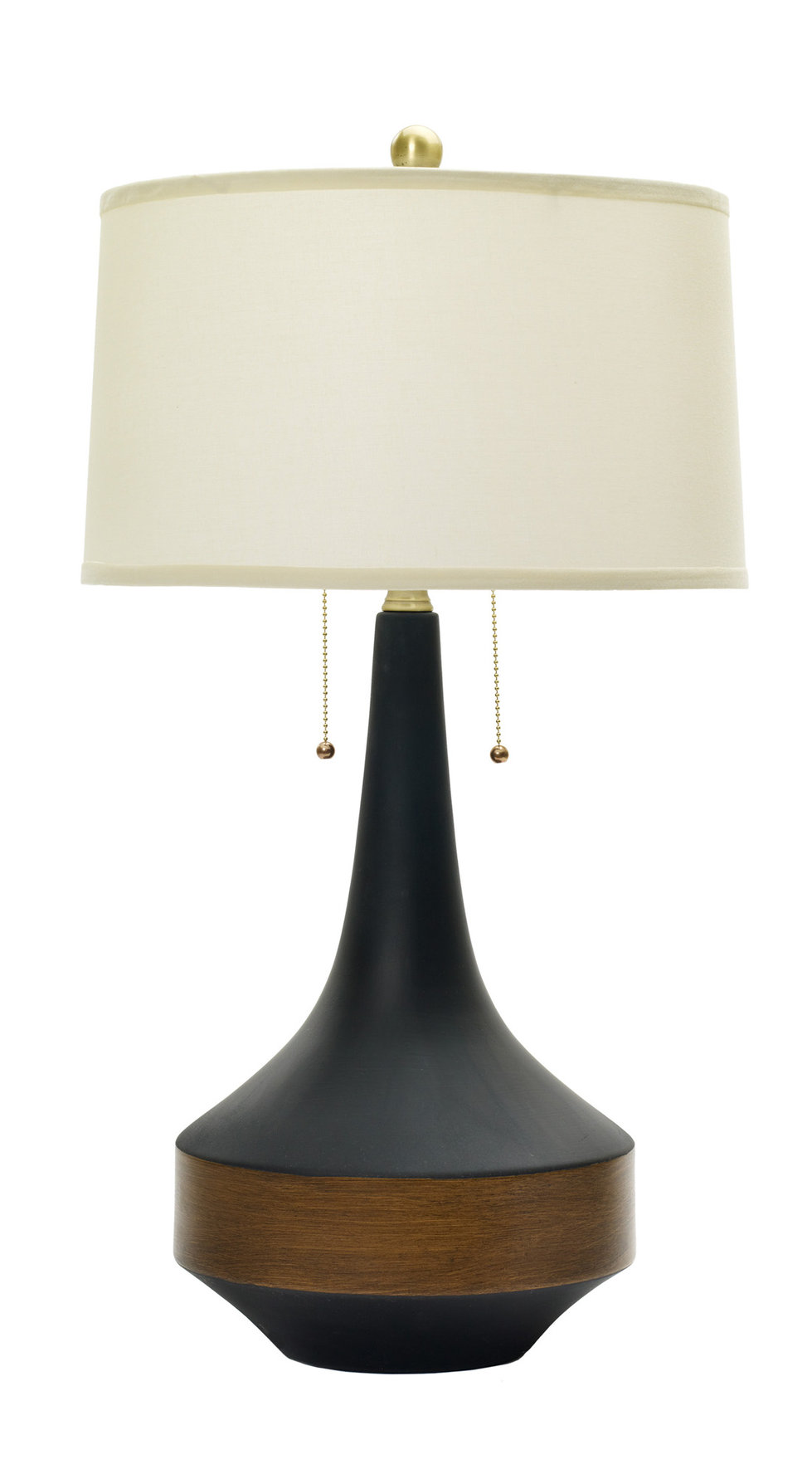 Fangio Lighting 31" Ceramic Table Lamp in Matte Black With Dark Oak ...
