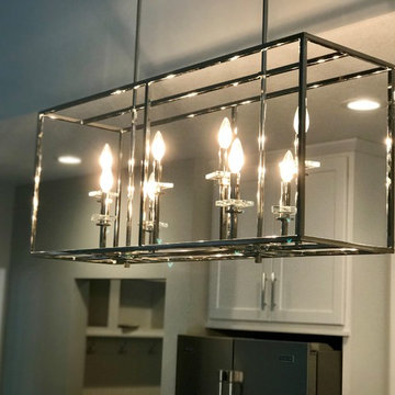 Basement Kitchen Koch Beech Stone MSI Quartz Peppercorn White