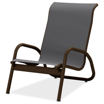Gardenella Sling Stacking Poolside Chair, Textured Kona, Augustine Pewter
