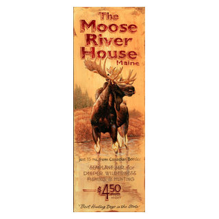 Vintage Hunting Signs - Rainy River Lodge Rustic Sign